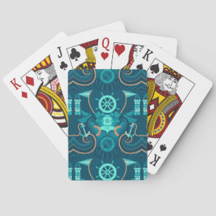Nautisches Blau-Design Spielkarten