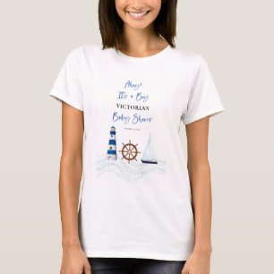 Nautisches Blau Herzlich Willkommen Baby Shower-Sc T-Shirt