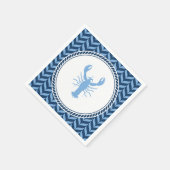 Nautisches Blau Hummer Küste Serviette (Ecke)