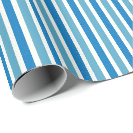 Nautisches Blau-Streifenmuster Geschenkpapier