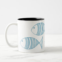 Nautisches Blau-Weiß-Streifen-Fisch