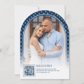 Nautisches Blaue Ankerhalterung Brautparty Einladung (Rückseite)