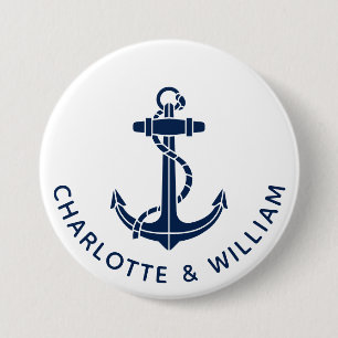 Nautisches Bootsanker-Strand-Hochzeitsgeschenke Button
