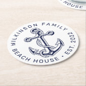 NAUTISCHES BOOTSEE-HAUS STRANDSTRAND Jahr hinzufüg Runder Pappuntersetzer (Angewinkelt)