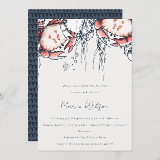 Nautisches Brautparty Einladung (Vorne/Hinten)