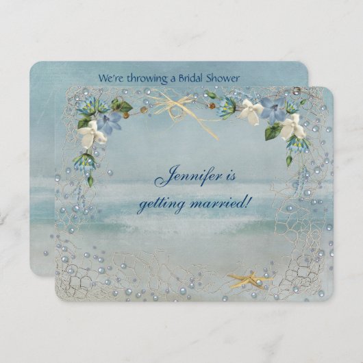 Nautisches Brautparty Einladung (Vorne/Hinten)