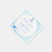 Nautisches Brautparty für blaues Zickzack Anker Serviette (Ecke)
