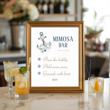 Nautisches Brautparty-Mimosa-Bar-Schild