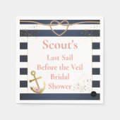 Nautisches Brautparty Serviette (Vorderseite)