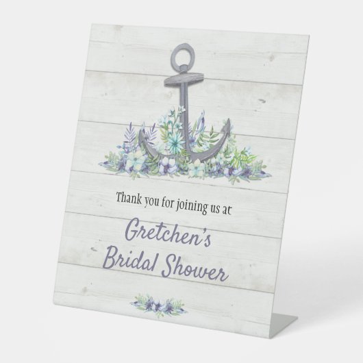 Nautisches Brautparty Sockelschild (Vorderseite)