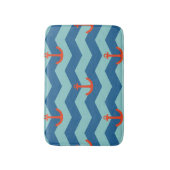 Nautisches Chevron-Muster Badematte (Vorderseite Vertikal)