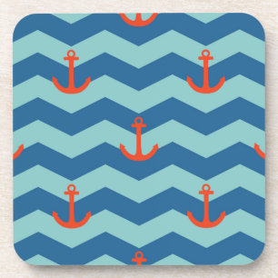 Nautisches Chevron-Muster Getränkeuntersetzer