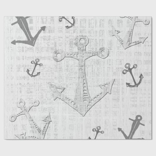 Nautisches Dcoupage schwarz-weiß Packpapier (Flach)