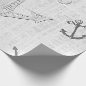 Nautisches Dcoupage schwarz-weiß Packpapier (Ecke)