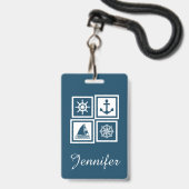 Nautisches Design Ausweis (Vorderseite mit Lanyard)