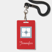 Nautisches Design Ausweis (Vorderseite mit Lanyard)