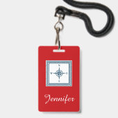 Nautisches Design Ausweis (Rückseite mit Lanyard)