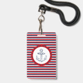 Nautisches Design Ausweis (Rückseite mit Lanyard)