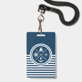 Nautisches Design Ausweis (Vorderseite mit Lanyard)