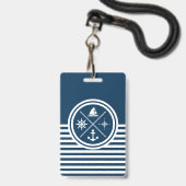 Nautisches Design Ausweis (Rückseite mit Lanyard)