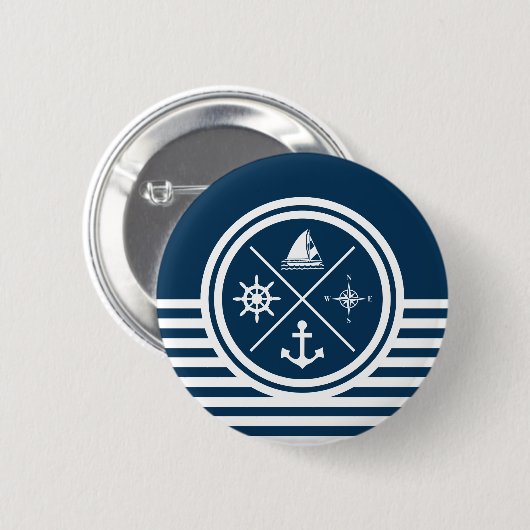 Nautisches Design Button (Vorne & Hinten)