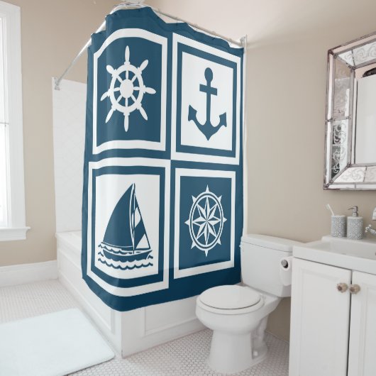 Nautisches Design Duschvorhang (Beispiel)