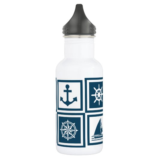 Nautisches Design Edelstahlflasche (Links)