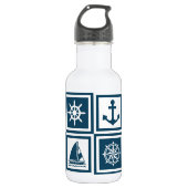 Nautisches Design Edelstahlflasche (Vorderseite)