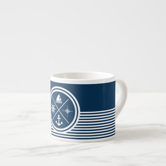 Nautisches Design Espressotasse (Vorderseite Rechts)