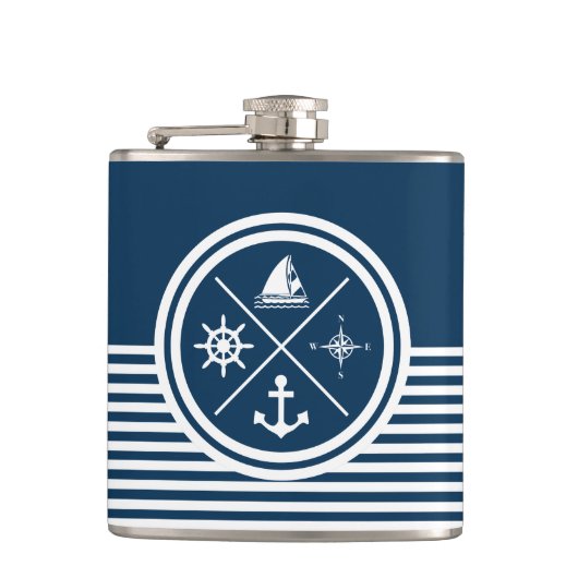 Nautisches Design Flachmann (Vorderseite)