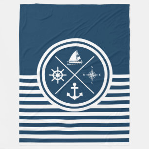 Nautisches Design Fleecedecke