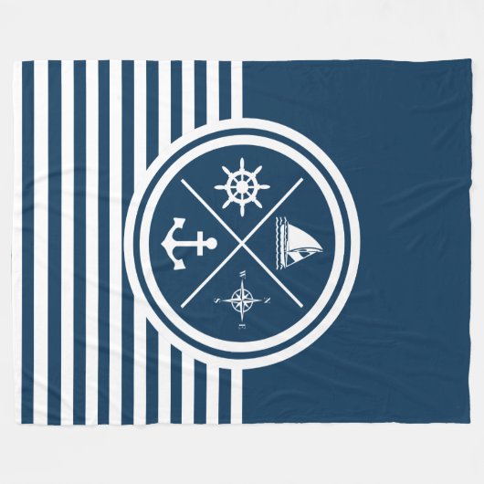 Nautisches Design Fleecedecke (Vorderseite (Horizontal))