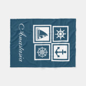 Nautisches Design Fleecedecke (Vorderseite (Horizontal))