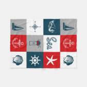 Nautisches Design Fleecedecke (Vorderseite (Horizontal))