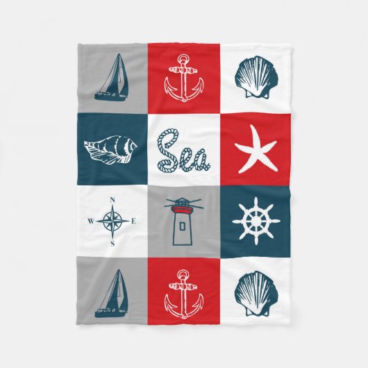 Nautisches Design Fleecedecke (Vorderseite)