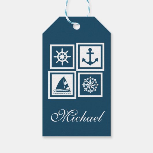 Nautisches Design Geschenkanhänger (Vorderseite)