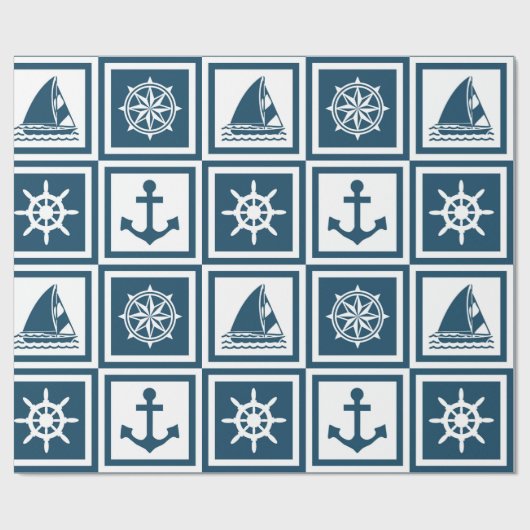 Nautisches Design Geschenkpapier (Flach)