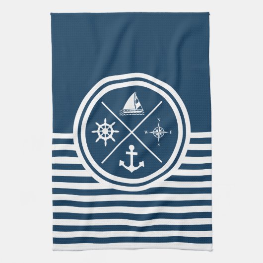 Nautisches Design Geschirrtuch (Vertikal)