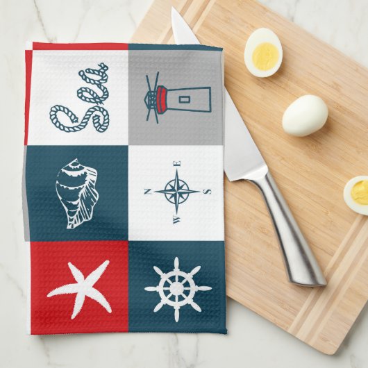 Nautisches Design Geschirrtuch (Viertel Falte)