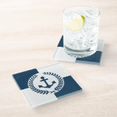 Nautisches Design Glasuntersetzer (Schrägansicht)