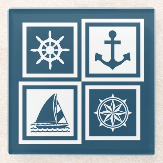 Nautisches Design Glasuntersetzer (Vorderseite)
