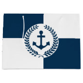 Nautisches Design Große Geschenktüte (Vorderseite)