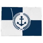 Nautisches Design Große Geschenktüte (Rückseite)