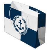 Nautisches Design Große Geschenktüte (Rückseite Schrägansicht)