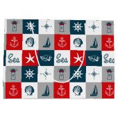 Nautisches Design Große Geschenktüte (Rückseite)