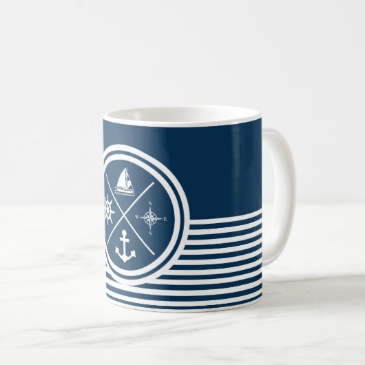 Nautisches Design Kaffeetasse (VorderseiteRechts)
