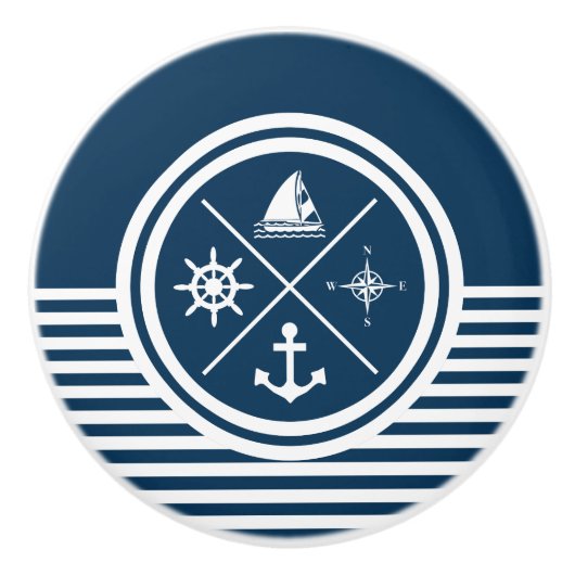 Nautisches Design Keramikknauf (Vorderseite)