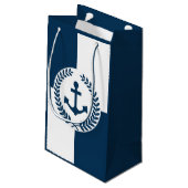 Nautisches Design Kleine Geschenktüte (Rückseite Schrägansicht)