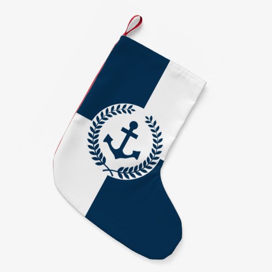 Nautisches Design Kleiner Weihnachtsstrumpf (Vorderansicht (hängend))