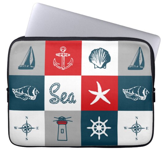Nautisches Design Laptopschutzhülle (Vorderseite)